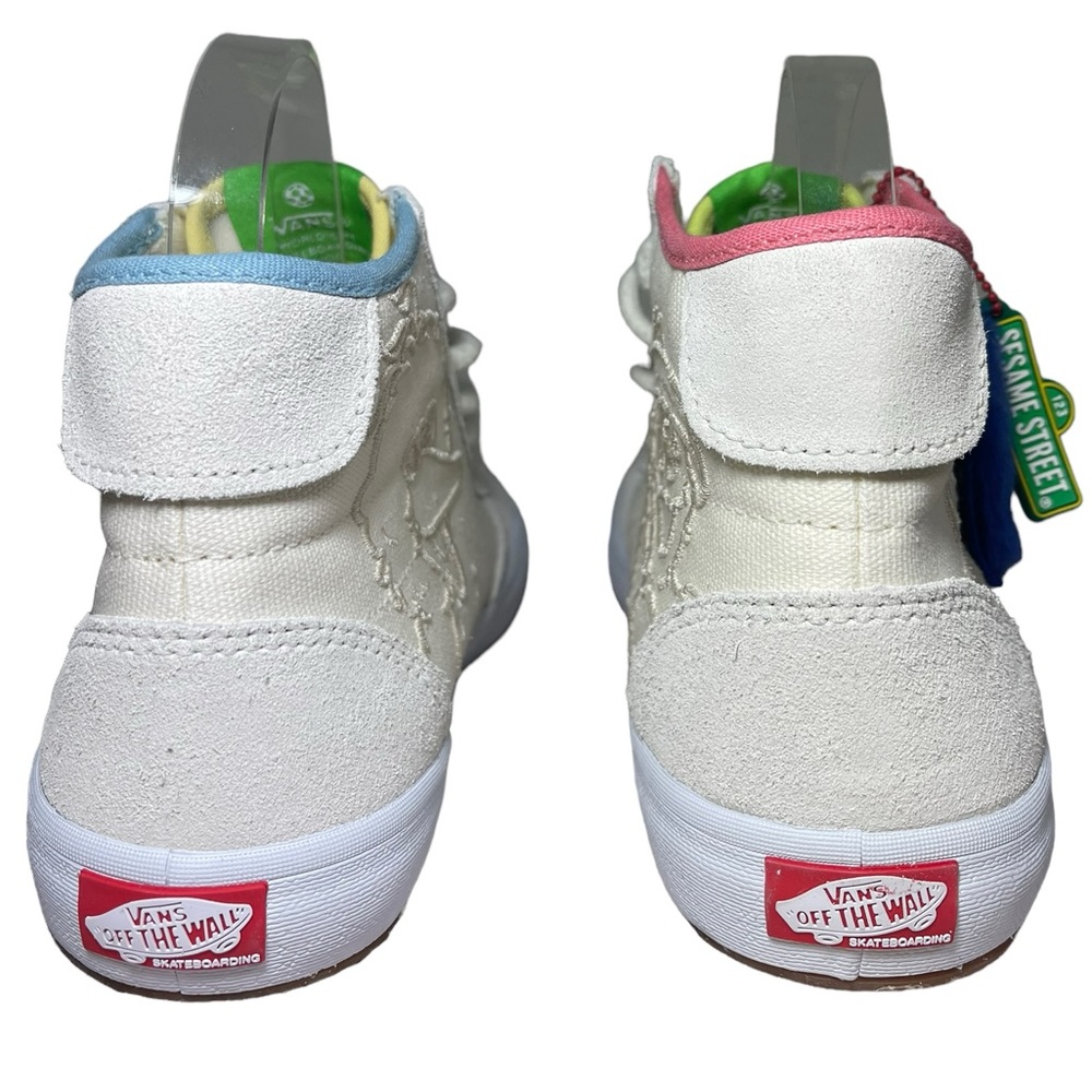 VANS Sk8-Hi High Top White Sneakers SESAME STREET Suede Canvas New Rare - Picture 6 of 16